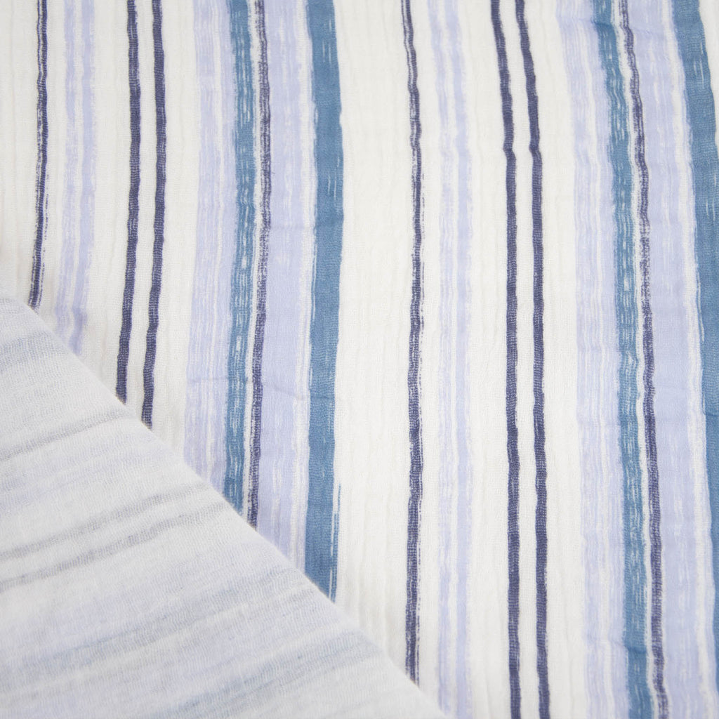 Musselin blau/ weiß gestreift