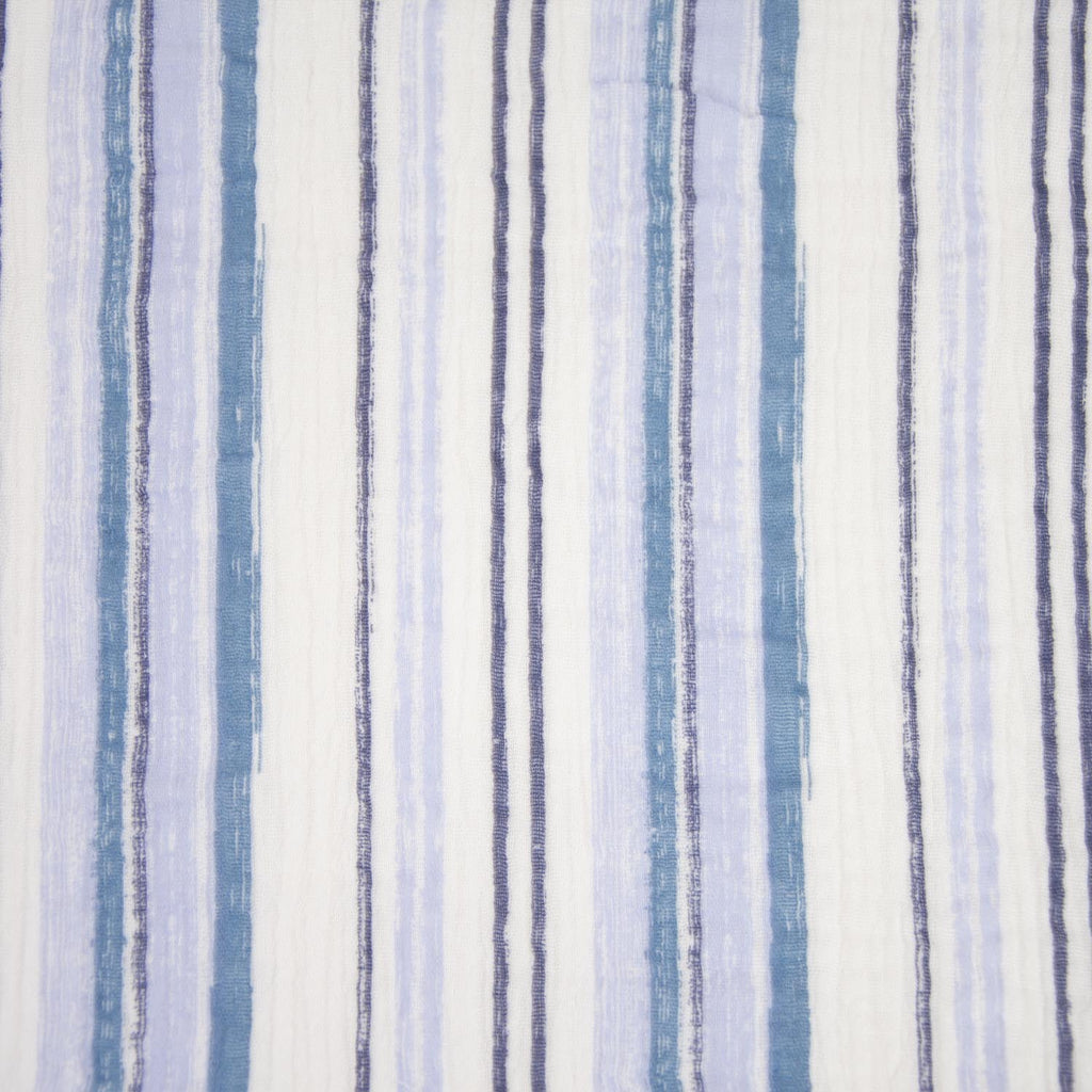 Musselin blau/ weiß gestreift