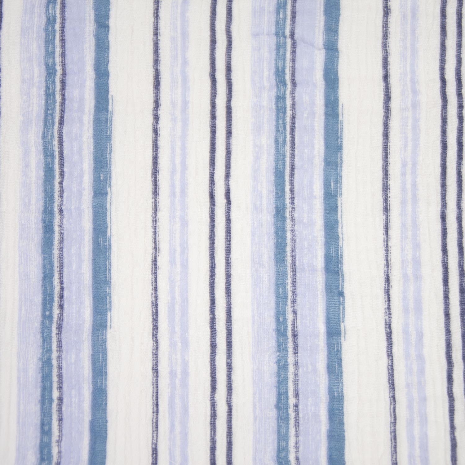 Musselin blau/ weiß gestreift