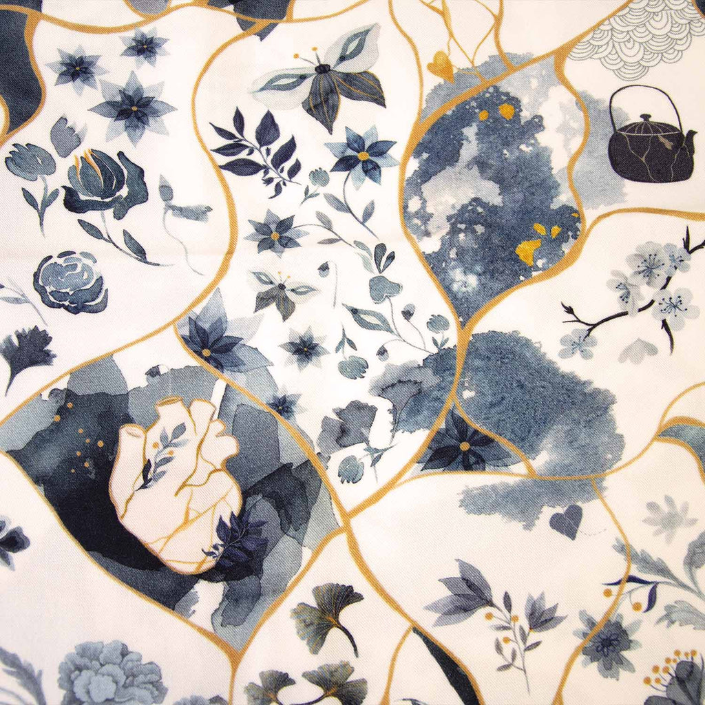 Ecoviskose mit japanischen Motiven (Ecovero)