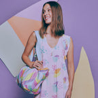 Ecoviskose helllila mit bunt gemusert (Ecovero)