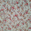 Viskose weiß mit kleinen rosa Blüten (sehr transparent)