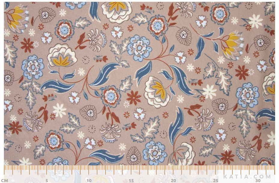 Winter Sweat braun mit Retro-Blumenmuster