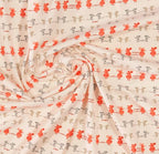 Bio-Interlock beige mit Zwillingsmäusen (GOTS-zertifiziert)