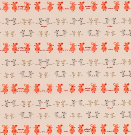 Bio-Interlock beige mit Zwillingsmäusen (GOTS-zertifiziert)