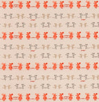 Bio-Interlock beige mit Zwillingsmäusen (GOTS-zertifiziert)