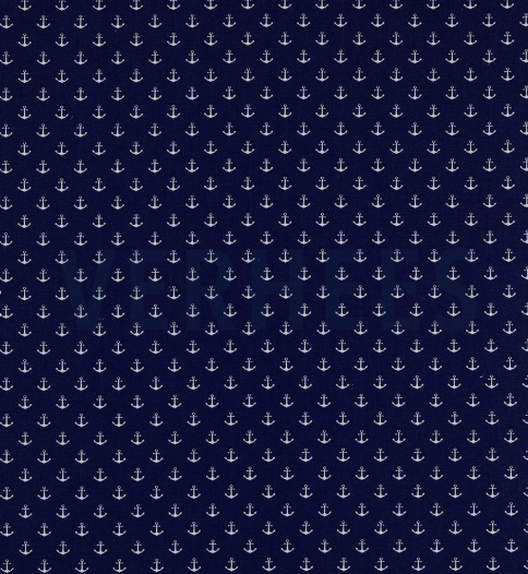 Popeline dunkelblau mit Ankern
