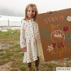 Musselin ecrufarben mit Blümchen