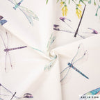 Canvas Panama beige mit Libellen