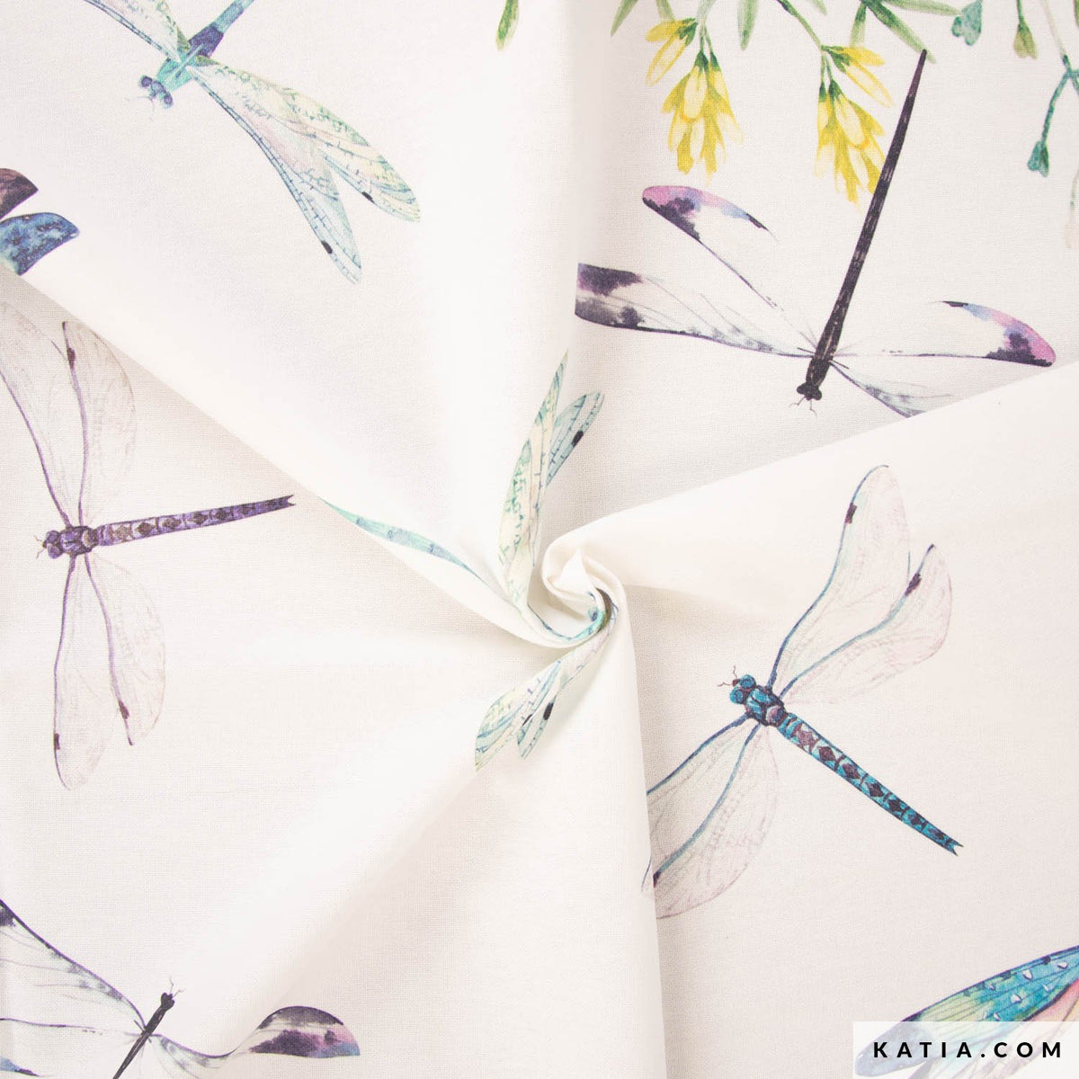 Canvas Panama beige mit Libellen