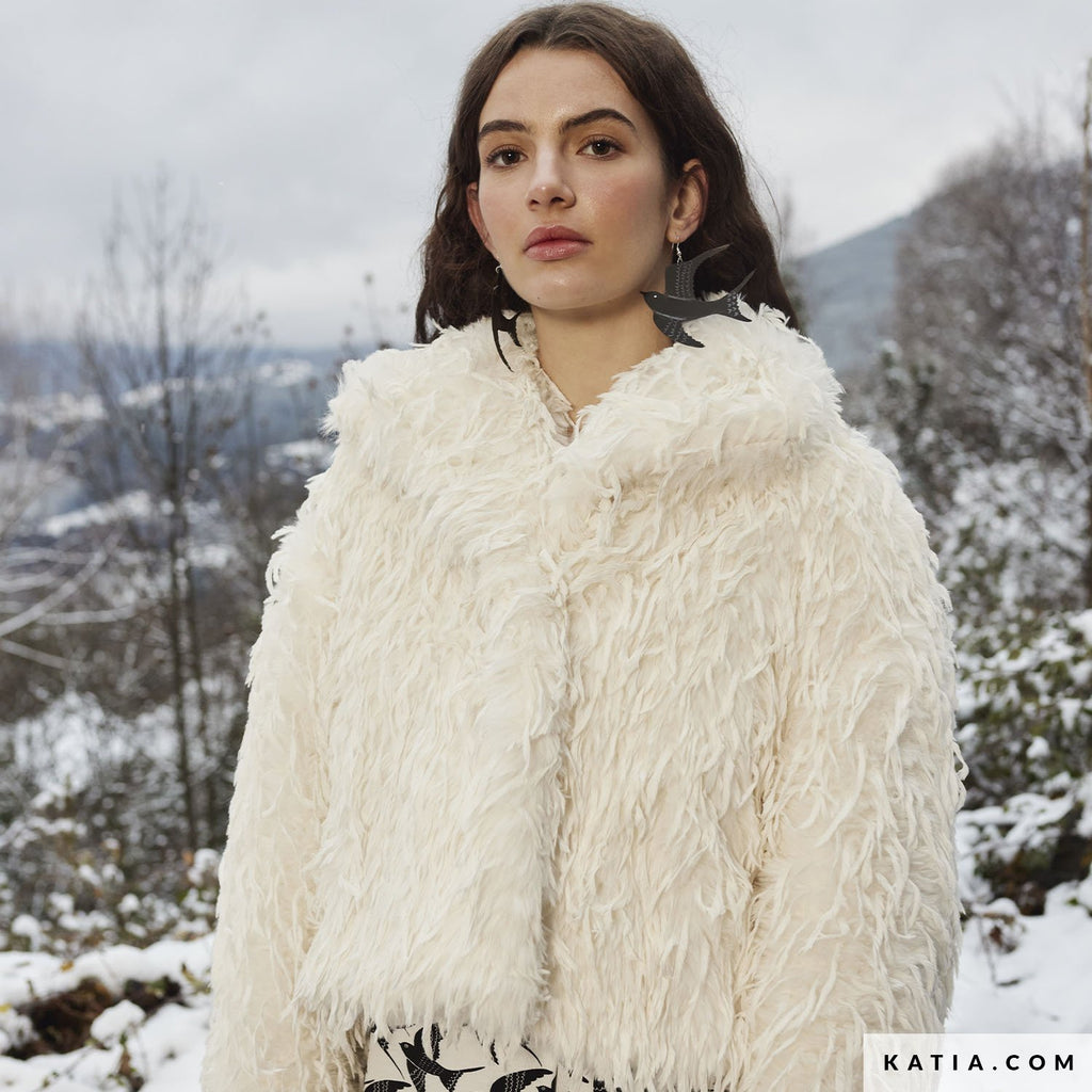 Federhaar-Kunstfell elfenbeinfarben