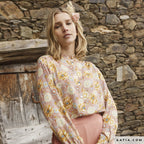 Viskose altrosa mit Blumenmuster