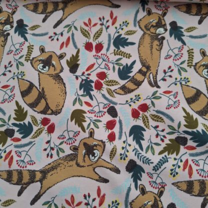 Baumwolljersey rosa mit Waschbären_Produktgalerie 3