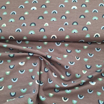 Baumwolljersey mauve mit Bögen in blau/grün/rosa_Produktgalerie 1