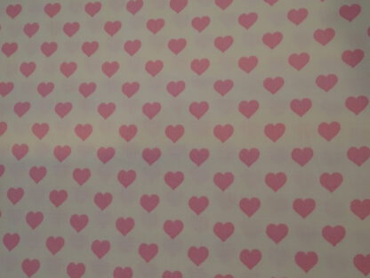 Baumwolle hellgelb mit Herzen rosa_Produktbild