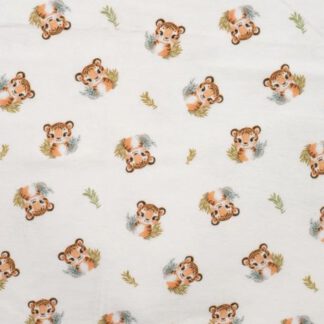 Flanell Weiß mit Tigerköpfen_Produktbild